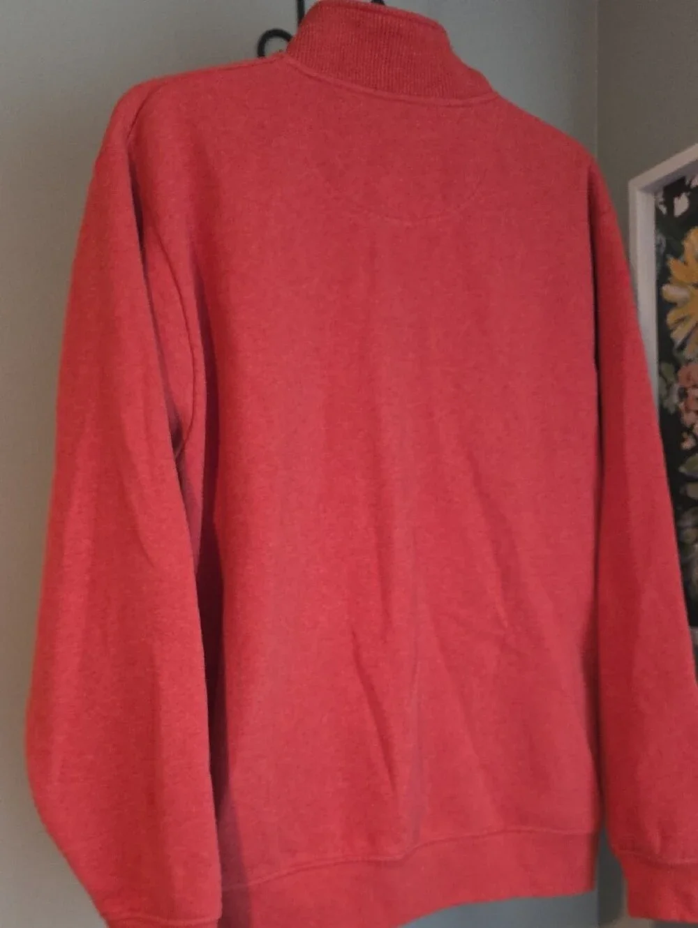 Orvis Men's Orange Quarter-Snap Zip Sweater Size XL